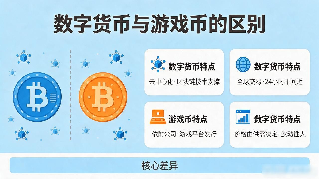 游戏币和数字货币到底啥区别？这篇文章讲明白了