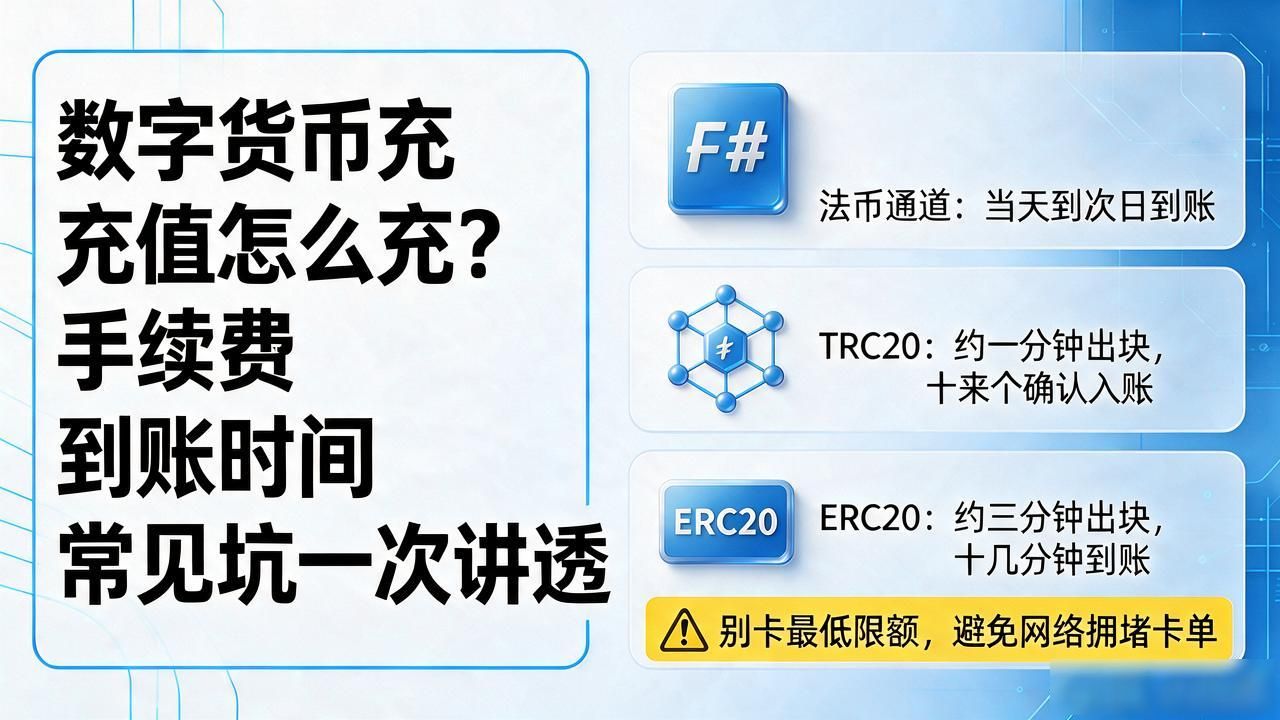数字货币充值怎么充？手续费、到账时间、常见坑一次讲透