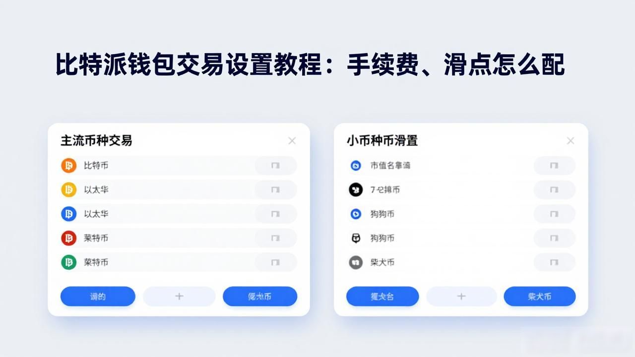 比特派钱包交易设置教程:手续费、滑点怎么配