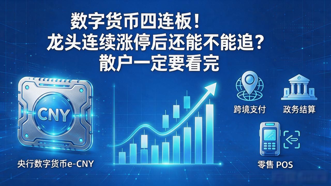 数字货币四连板!龙头连续涨停后还能不能追?散户一定要看完