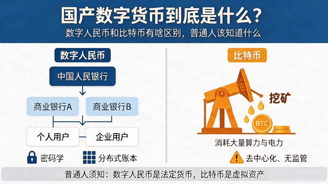 国产数字货币到底是什么？数字人民币和比特币有啥区别，普通人该知道什么