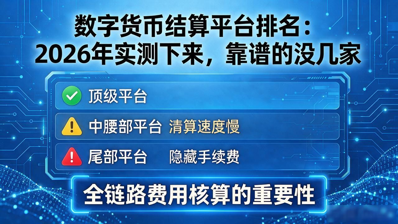 数字货币结算平台排名：2026年实测下来，靠谱的没几家