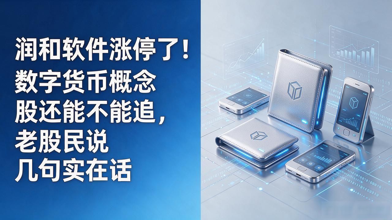 润和软件涨停了！数字货币概念股还能不能追，老股民说几句实在话