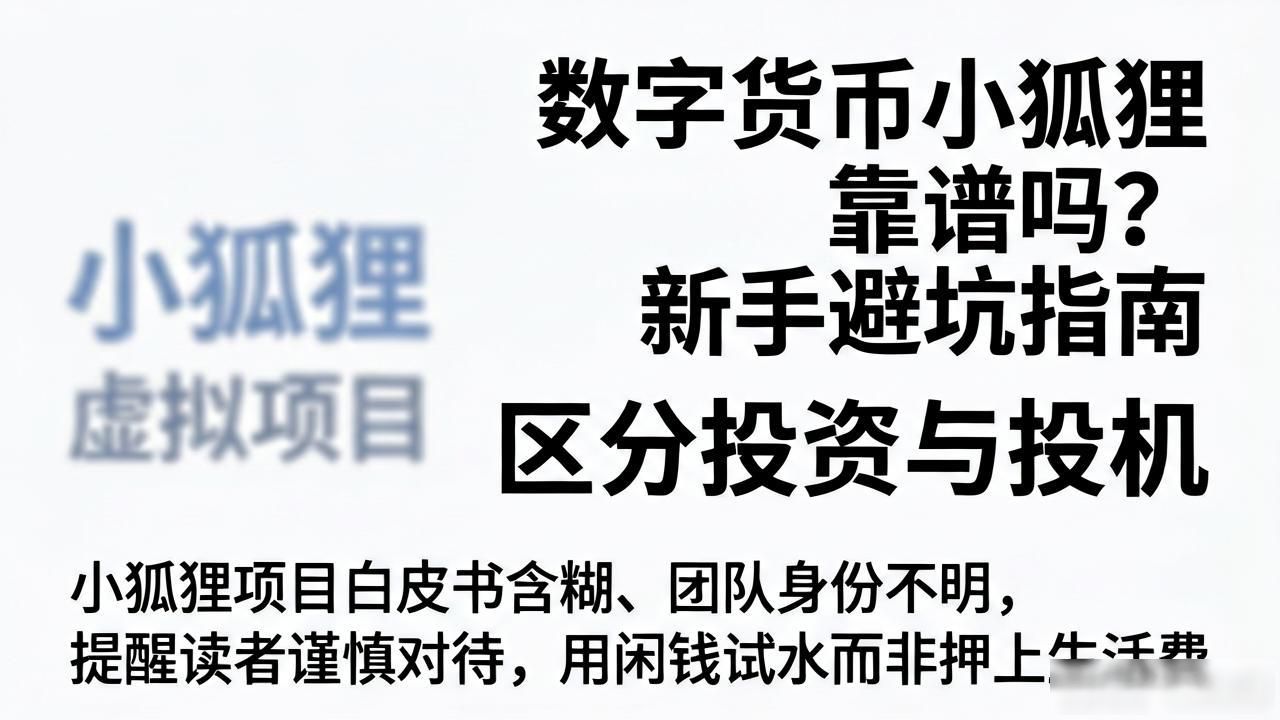 数字货币小狐狸靠谱吗？新手避坑指南