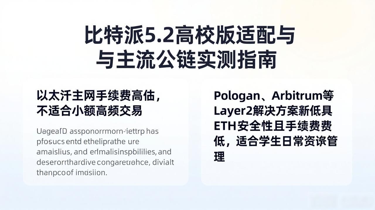 比特派5.2高校版适配与主流公链实测指南