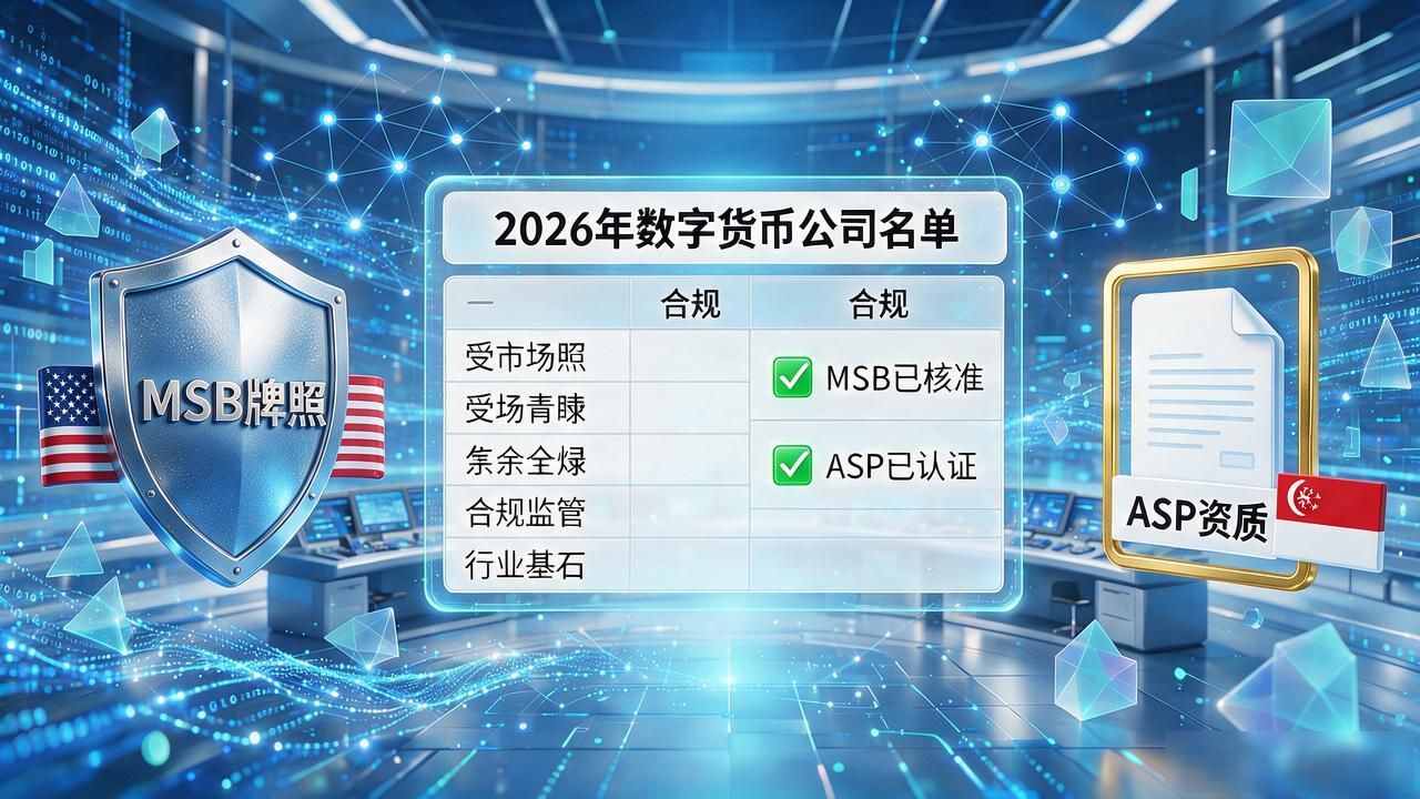 2026年数字货币公司名单：合规平台怎么选