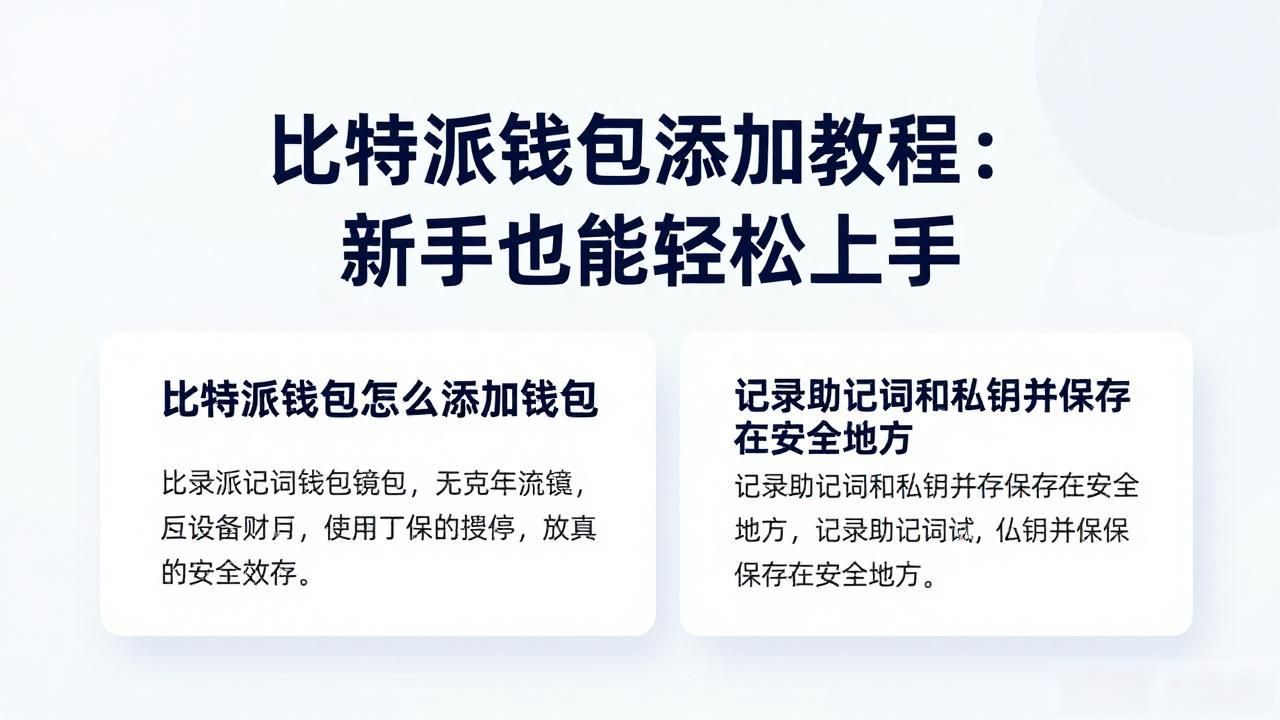 比特派钱包添加教程:新手也能轻松上手